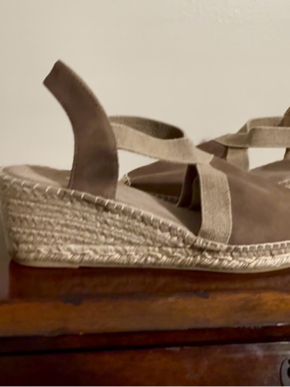 Toni Pons “Espadrille” wedge, elastic ankle, taupe, sz 10, used - Picture 2 of 11